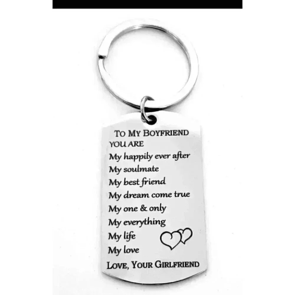 To My Boyfriend Stainless Steel Keychain